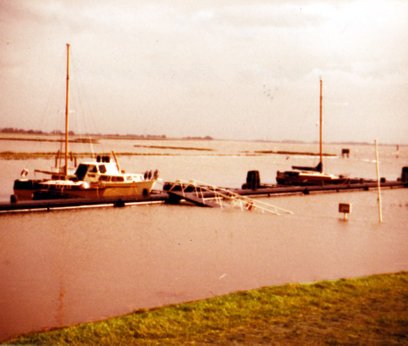 Historisches Hochwasser im Aussenhafen 1970